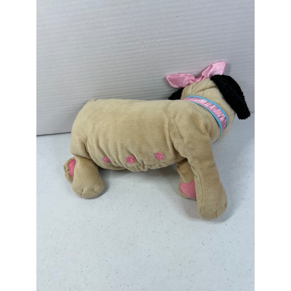 Manhattan Toy Dog Plush Pink Bow Nursing Nana Black Floppy Ears Vtg no puppies - Picture 2 of 8